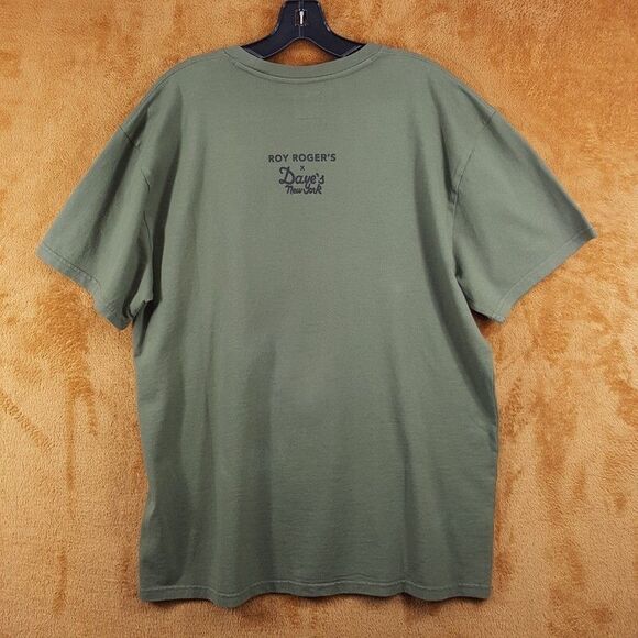 ROY ROGERS x DAVE'S NEW YORK Shirt Mens XL Green Pullover Crew Graphic T-Shirt - Picture 3 of 7